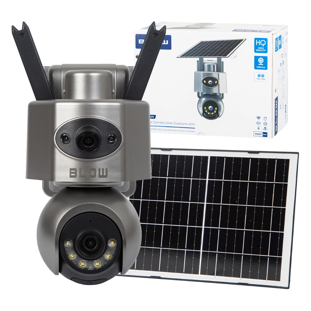 Zewnętrzna kamera BLOW 4G PTZ 4MP H-396-AOV DualLens + panel solarny