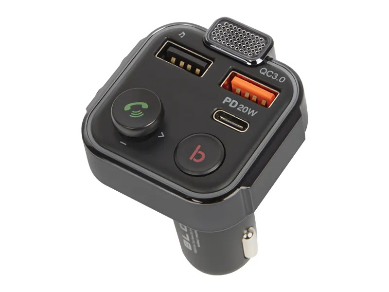 Podświetlany transmiter FM z zestawem głośnomówiącym BLOW Bluetooth 5.1 + QC3.0 + PD 20W