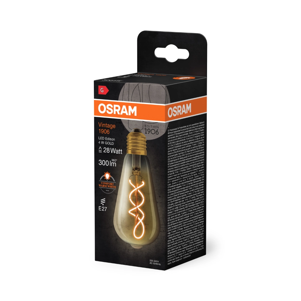 Żarówka retro LED ozdobna filament 4W E27 2000K ciepło biała OSRAM Vintage 1906