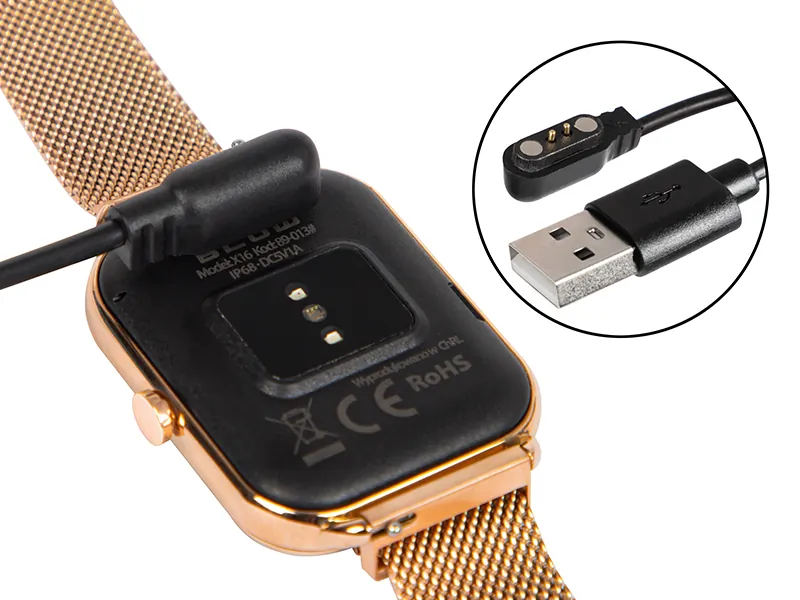Zegarek damski smartwatch BLOW X16 z funkcją rozmowy różowy + dodatkowy pasek