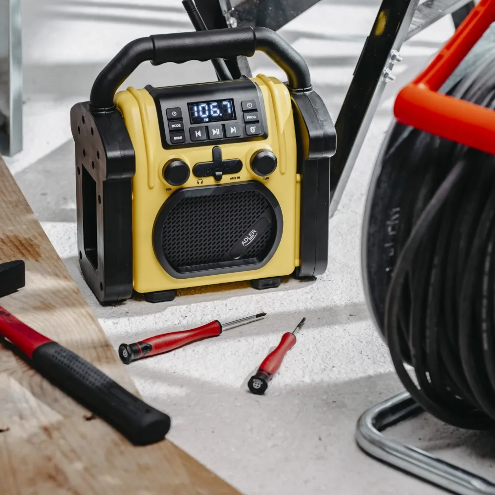 Radio budowlane FM przenośne Adler AD 1911 Bluetooth AUX