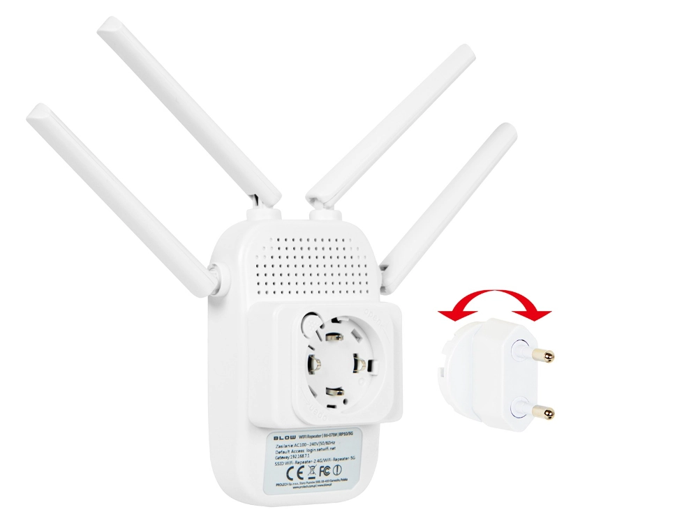 Wzmacniacz sygnału Wi-Fi repeater 2,4GHz/5GHz RP-10 BLOW
