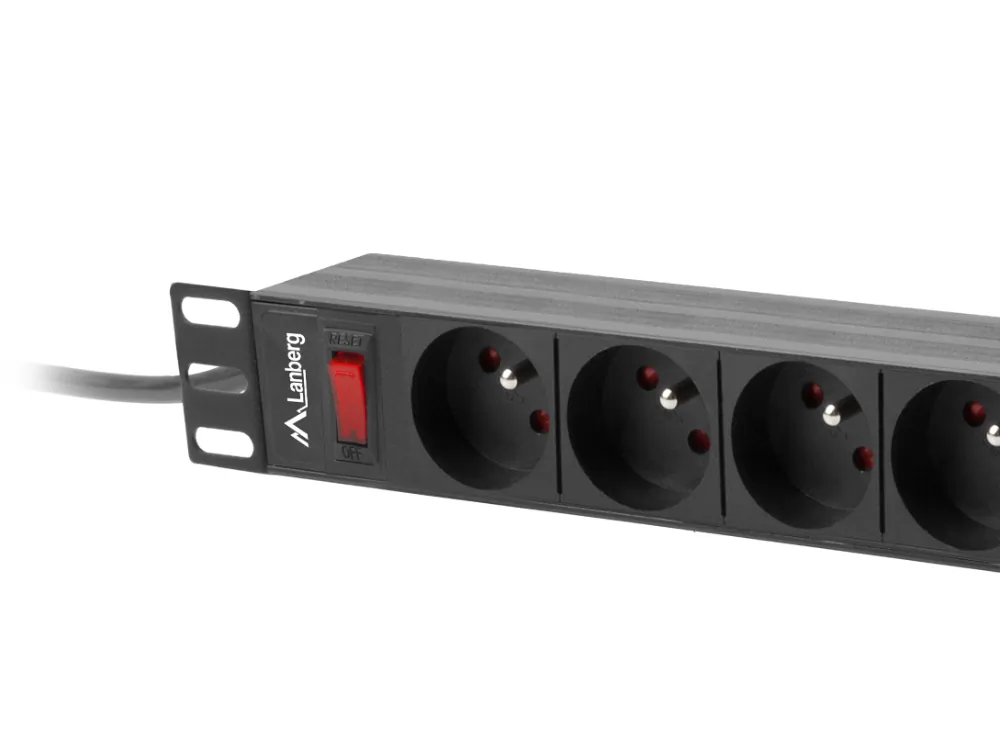 Listwa zasilająca RACK PDU LANBERG do szafy RACK 19" 1U 16A 3m 9x230V czarna