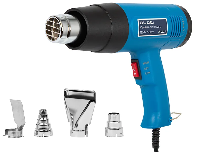 Opalarka elektryczna BLOW 1500W/2500W 300 - 650°C + 4 końcówki