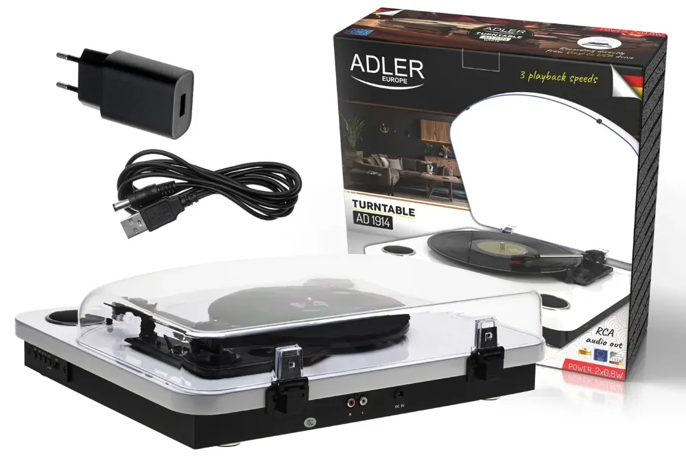 Gramofon Adler AD 1914 USB Bluetooth biały