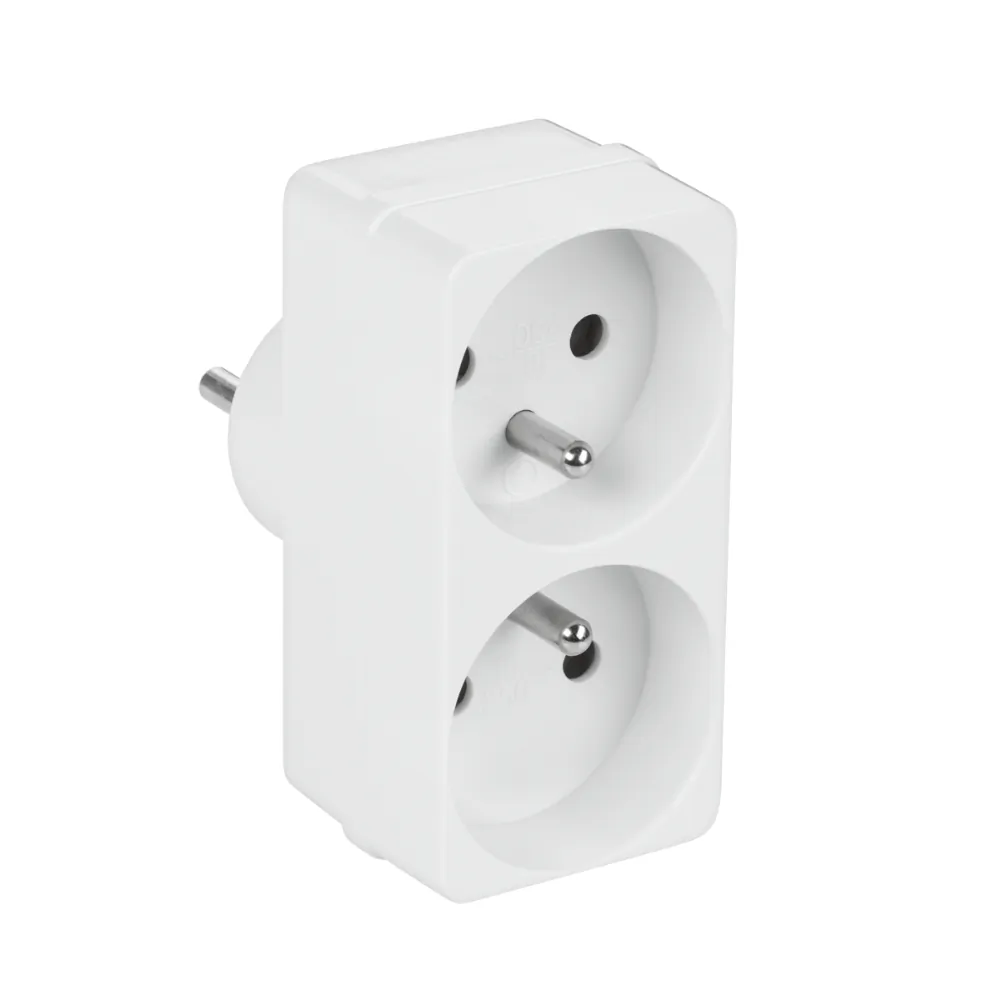 Rozgałęziacz sieciowy na 2 gniazda Rebel - biały