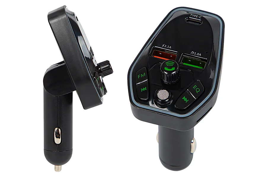 Podświetlany transmiter FM T-05 Bluetooth 5.0 SD USB QC3.0 USB-C PD