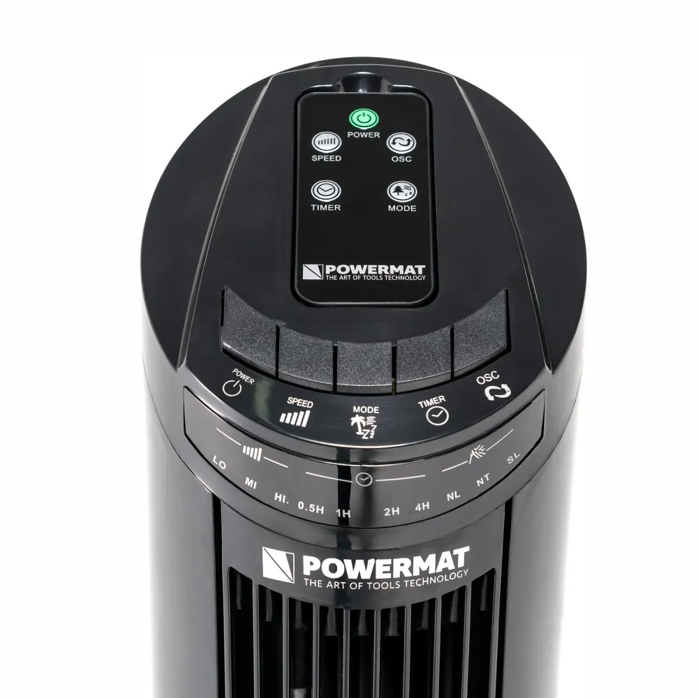 Wentylator kolumnowy 74 cm 70W Powermat Black Tower-75 + pilot