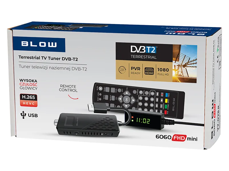 Tuner cyfrowy telewizji naziemnej DVB-T2 BLOW 6060FHD MINI