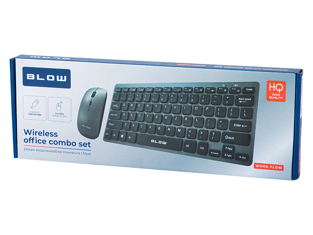 Zestaw bezprzewodowy klawiatura + mysz BLOW KM-7 USB 2,4GHz