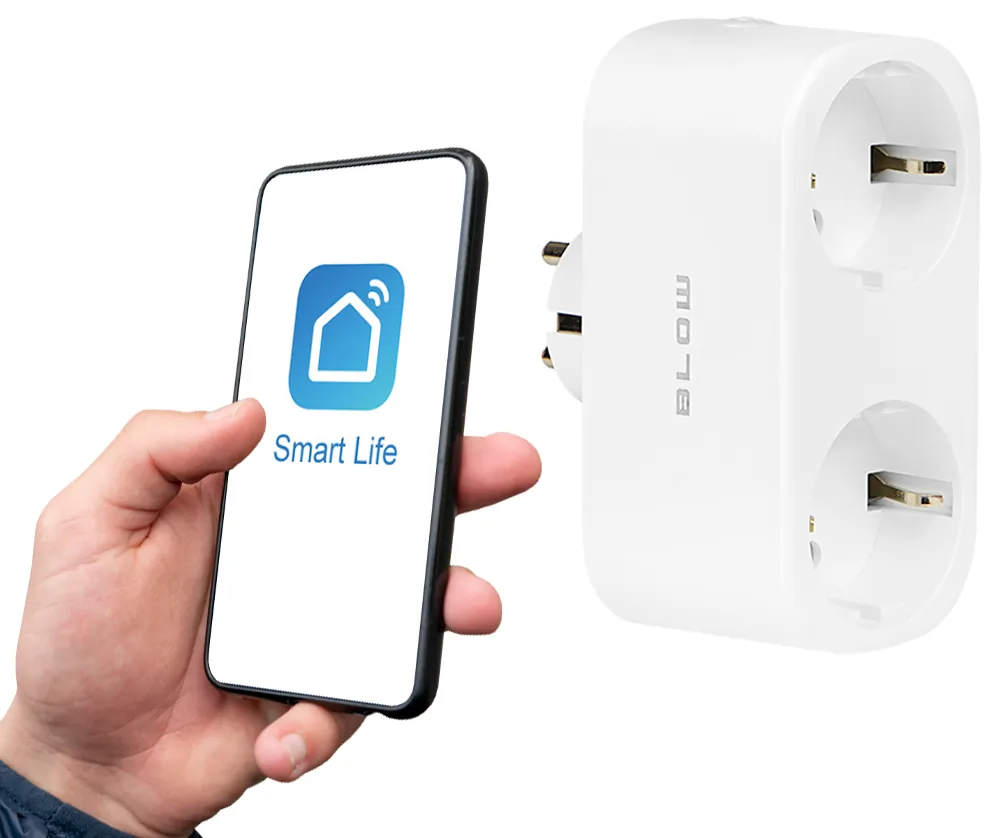 Inteligentne gniazdko podwójne sterowane WiFi programator czasowy