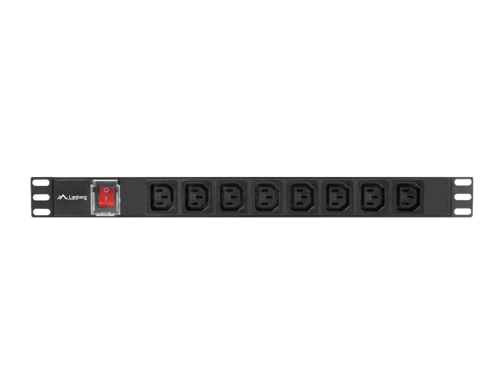 Listwa zasilająca RACK PDU LANBERG do szafy RACK 19" 1U 16A 2m 8xIEC C13 czarna C20
