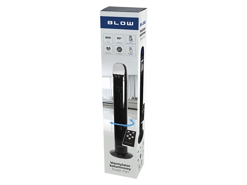 Wentylator kolumnowy BLOW 88 cm 90W + pilot