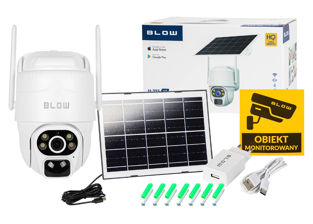 Zewnętrzna kamera BLOW 4G PTZ 3MP H-393 V2 + panel solarny