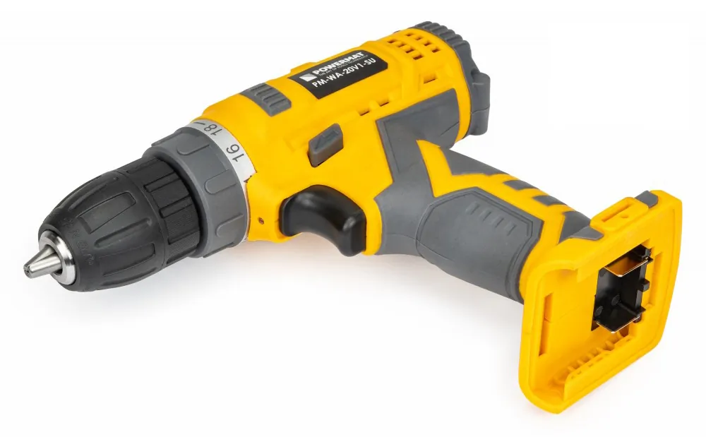 Wkrętarka wiertarka akumulatorowa 20V 1,5Ah LED Powermat PM-WA-20V1-SU zestaw 92 elementów + walizka