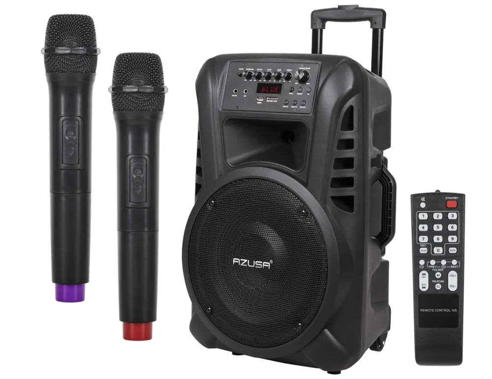 Głośnik kolumna aktywna bluetooth Azusa 12" 40W SD USB + 2 mikrofony bezprzewodowe + pilot