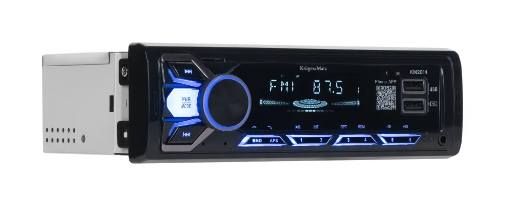 Radio samochodowe 4 x 15W Kruger&Matz KM2014 Bluetooth USB AUX + pilot