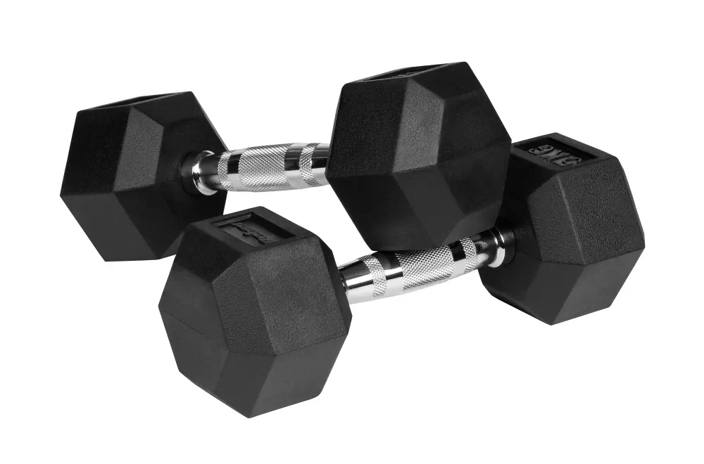 Hantle żeliwne gumowane HEX 2x 5kg REBEL ACTIVE