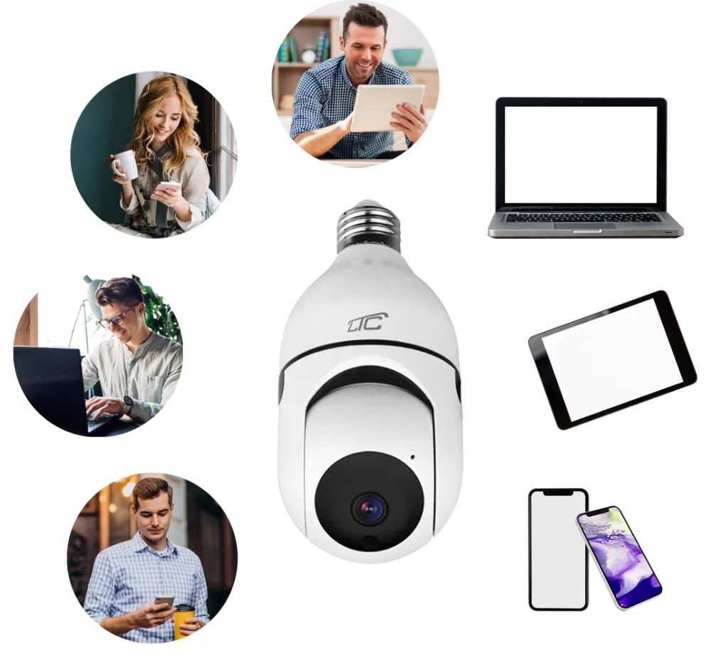 Wewnętrzna kamera obrotowa żarówka E27 Wi-Fi LTC VISION KAM34 3 Mpix