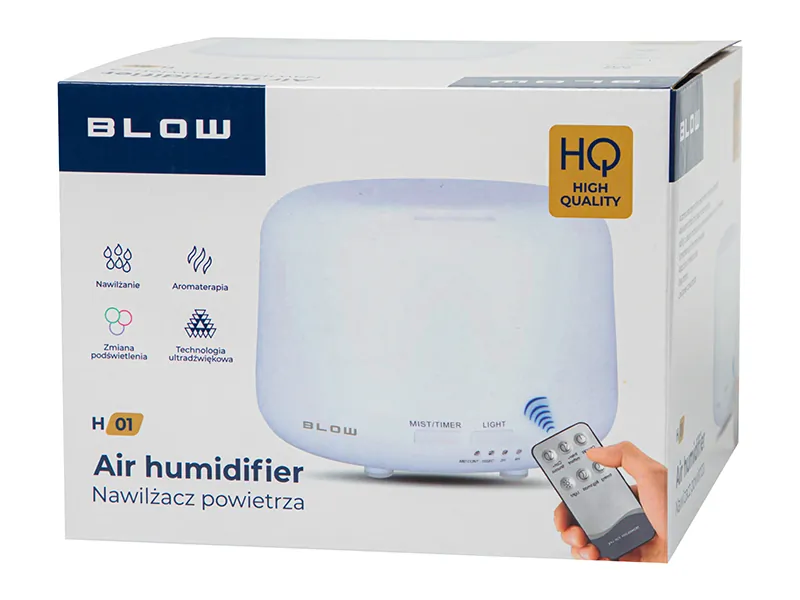 Ultradźwiękowy nawilżacz powietrza BLOW H-01 aromaterapia - biały