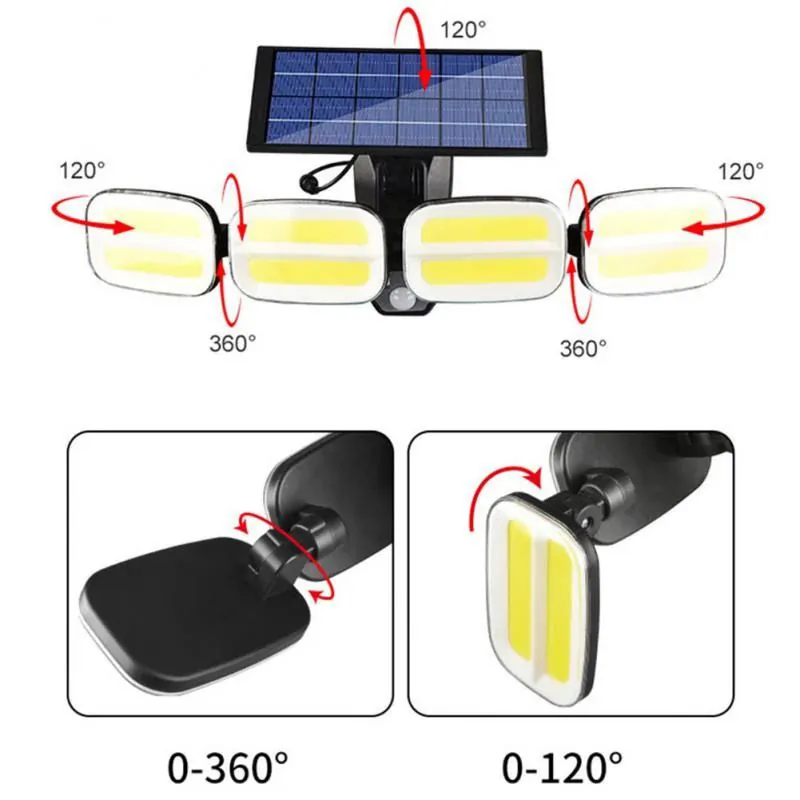 Lampa ścienna solarna regulowana LED LTC 40W z czujnikiem ruchu i zmierzchu