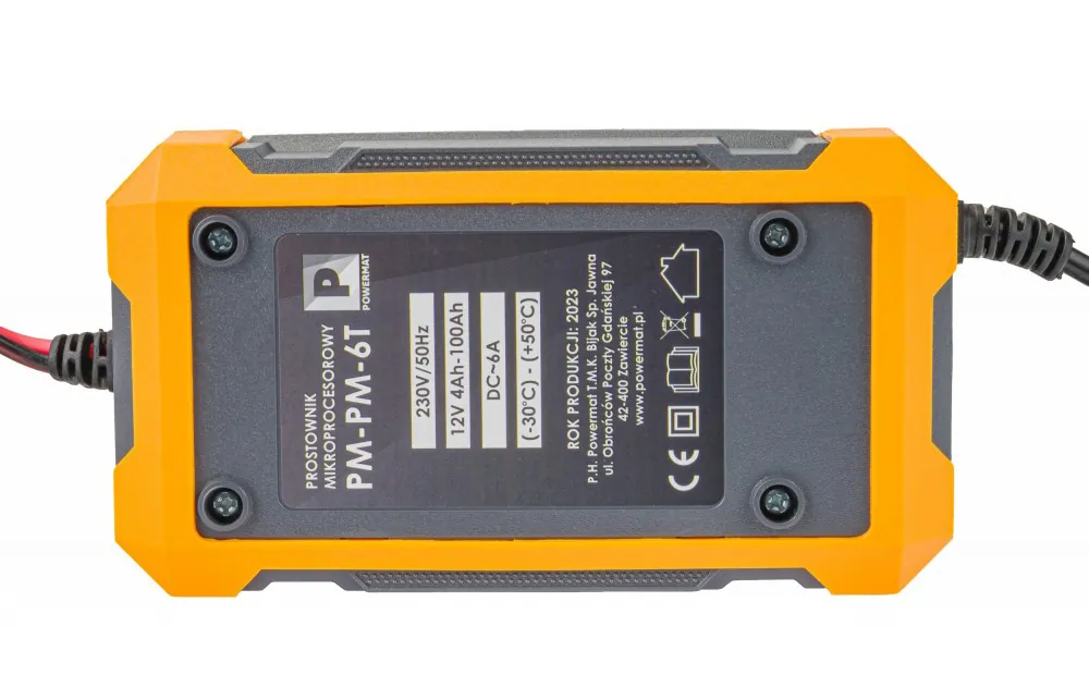 Prostownik mikroprocesorowy akumulatorowy 12V Powermat PM-PM-6T 10-etapowy LCD