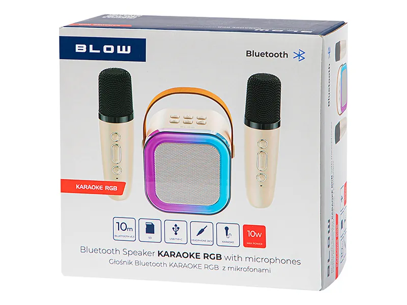 Głośnik Bluetooth Blow KARAOKE RGB + 2 mikrofony