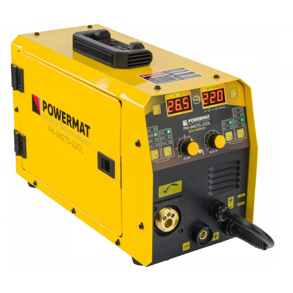 Migomat spawarka inwertorowa 220A Powermat PM-IMGTS-220L duży zestaw