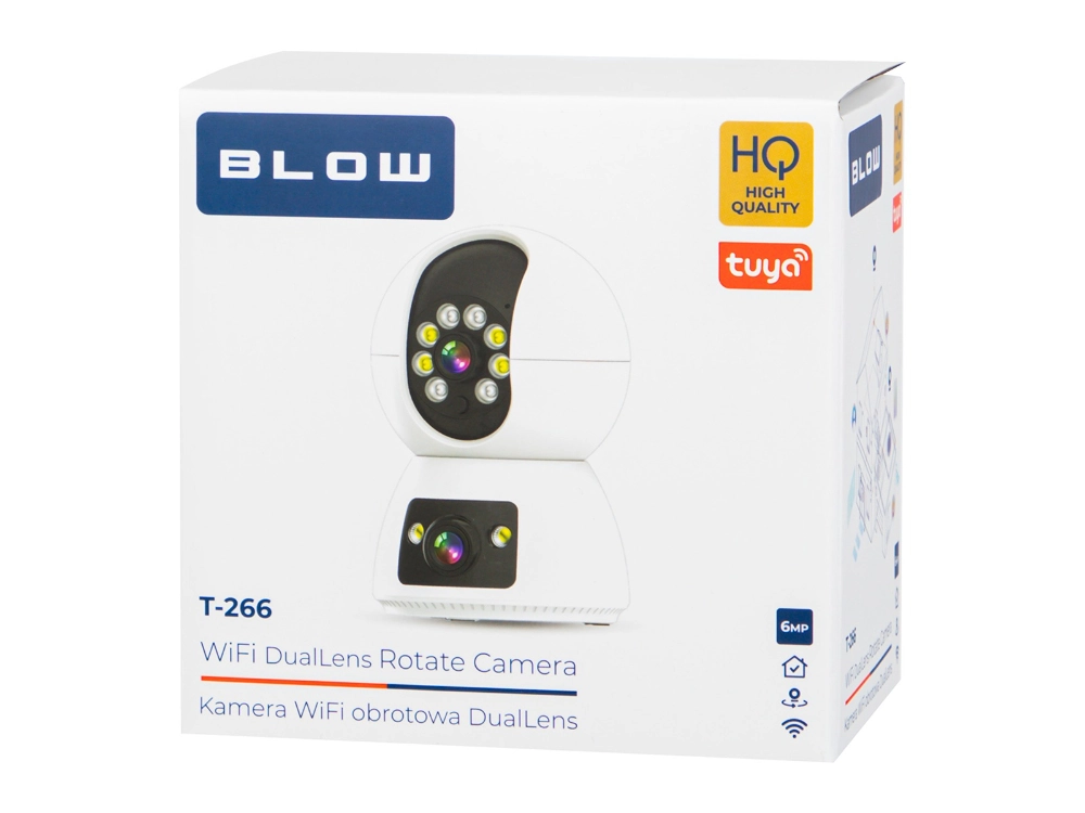 Kamera BLOW WiFi dwuobiektywowa 3MP+3MP T-266 Tuya obrotowa niania