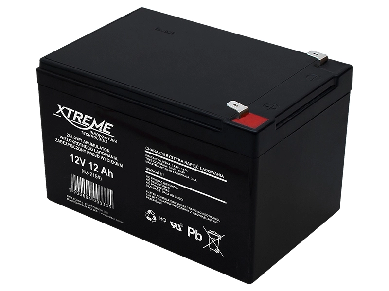 Akumulator żelowy XTREME 12V 12Ah + ładowarka
