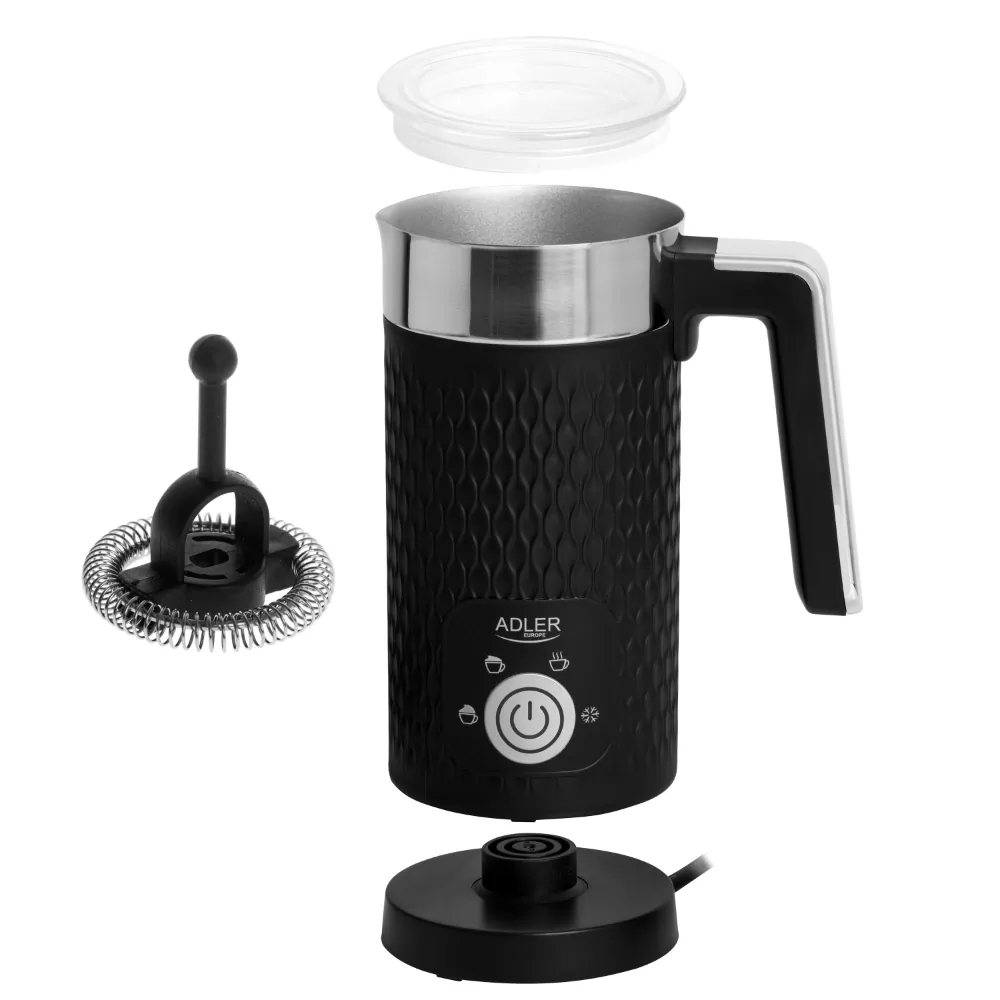 Spieniacz do mleka Adler AD 4494  - 4w1 spienianie podgrzewanie latte cappucino - czarny