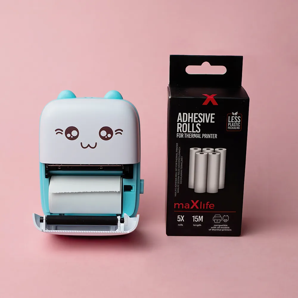 Drukarka termiczna Bluetooth Maxlife MXTP-100 niebieska