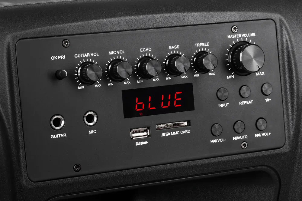 Głośnik kolumna aktywna Bluetooth Azusa 15" 120W SD USB + 2 mikrofony bezprzewodowe + pilot