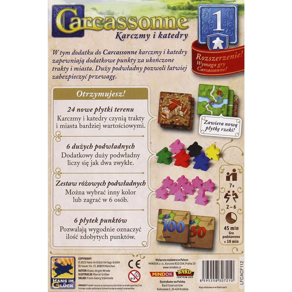 Gra planszowa CARCASSONNE Karczmy i katedry - 1 (trzecia edycja) dodatek pl Bard