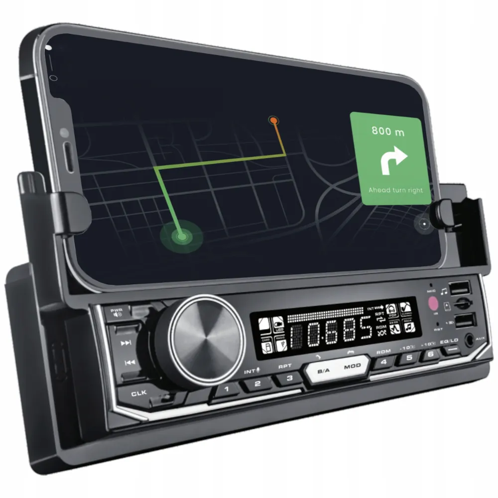 Radio samochodowe BLOW AVH-8970 z uchwytem na telefon Bluetooth 2xUSB SD aplikacja + pilot na kierownicę