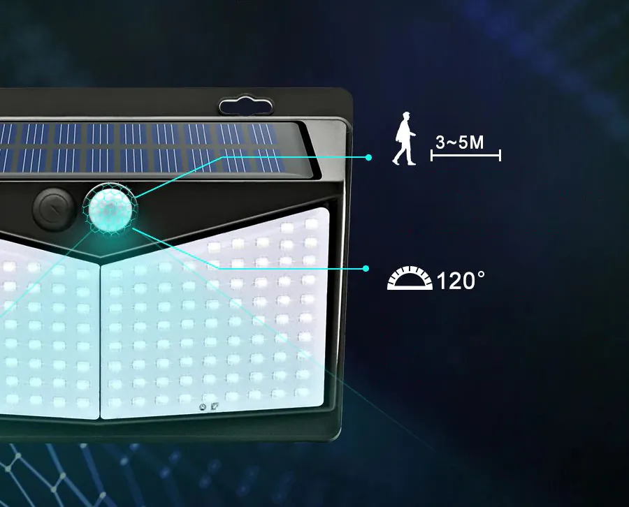 Lampa ścienna solarna LED LTC 40W z czujnikiem ruchu i zmierzchu