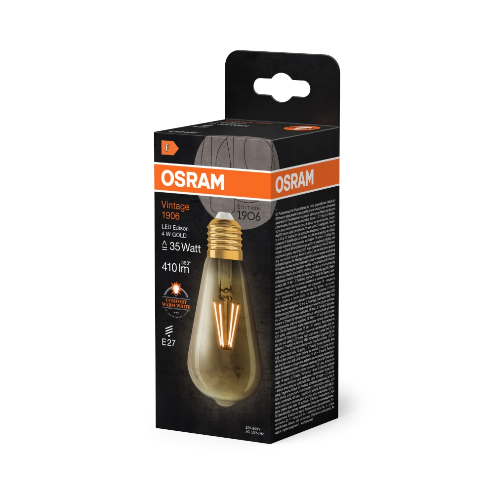 Żarówka retro LED ozdobna filament 4W E27 2400K ciepło biała OSRAM Vintage 1906