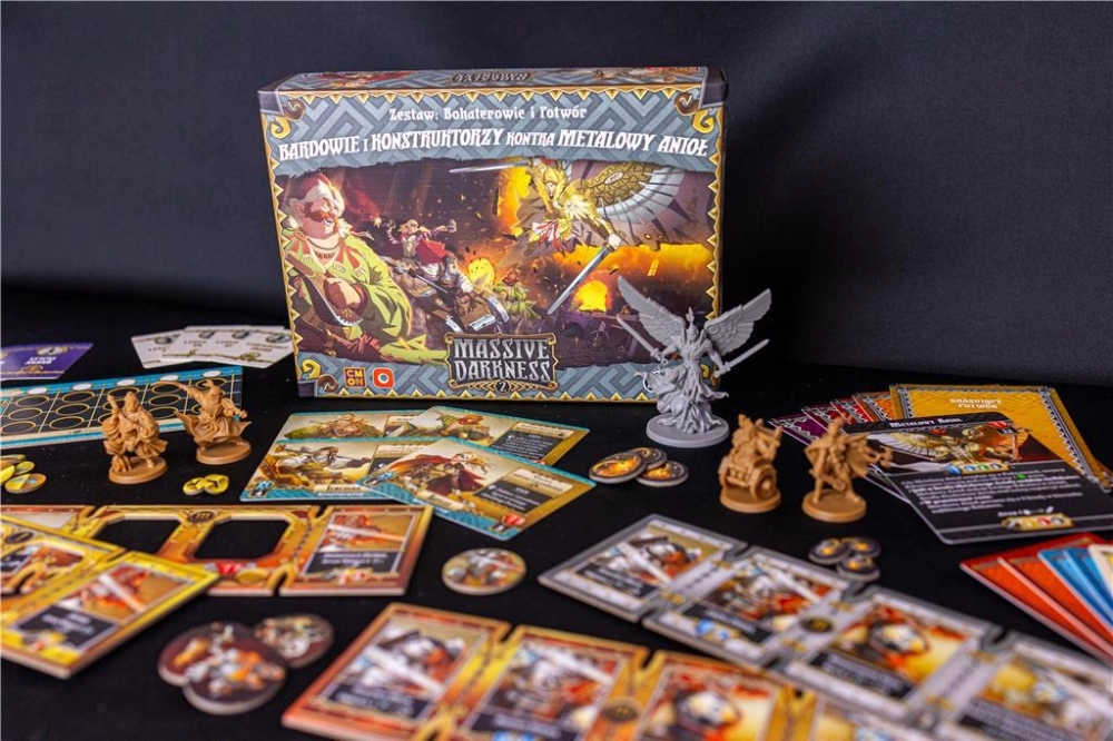 Gra planszowa MASSIVE DARKNESS 2: Bardowie i konstruktorzy vs Metalowy Anioł - dodatek - Portal Games