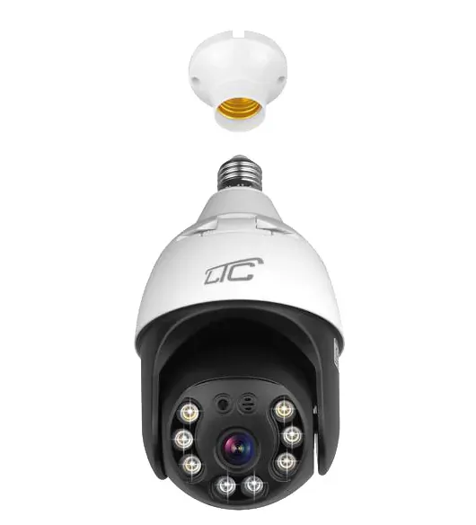 Zewnętrzna kamera obrotowa żarówka E27 Wi-Fi LTC VISION KAM35 5 Mpix