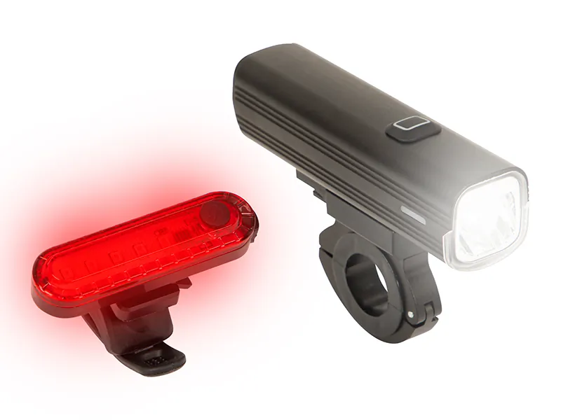 Zestaw akumulatorowa lampka rowerowa LED na przód i tył USB BL-03 komplet