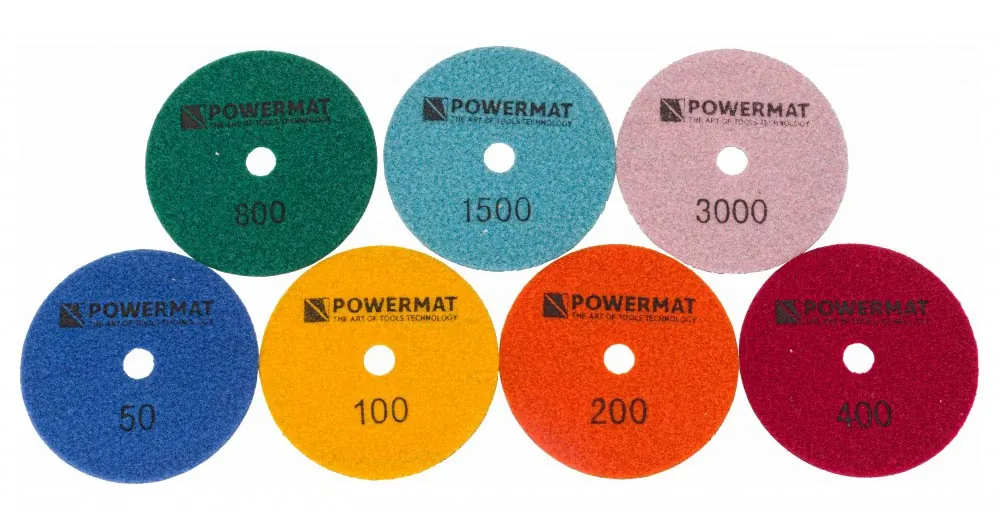 Zestaw tarcz diamentowych Powermat PM-DPP-100TS do szlifowania gresu na sucho 