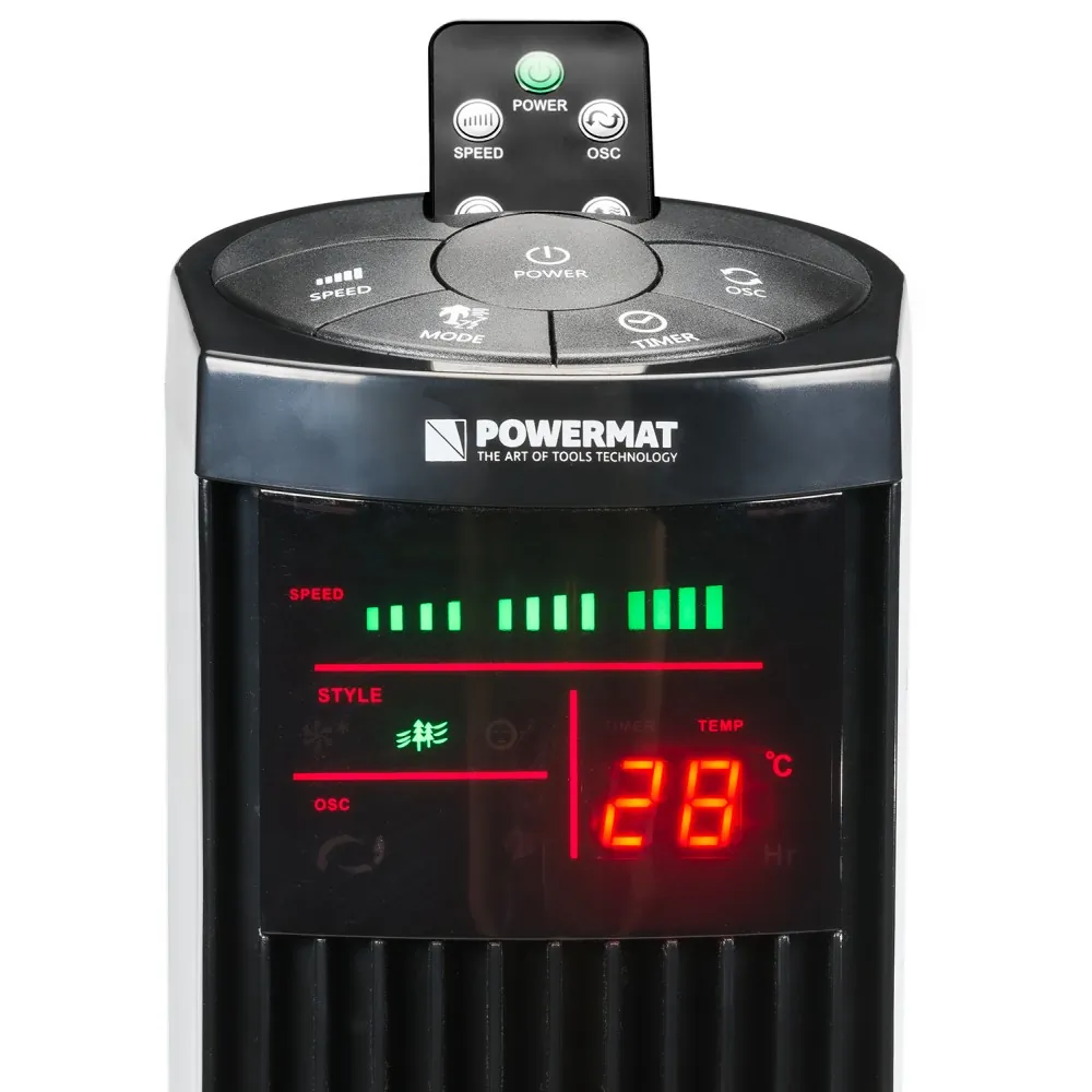 Wentylator kolumnowy 117 cm 90W Powermat Onyx Tower-120 + pilot
