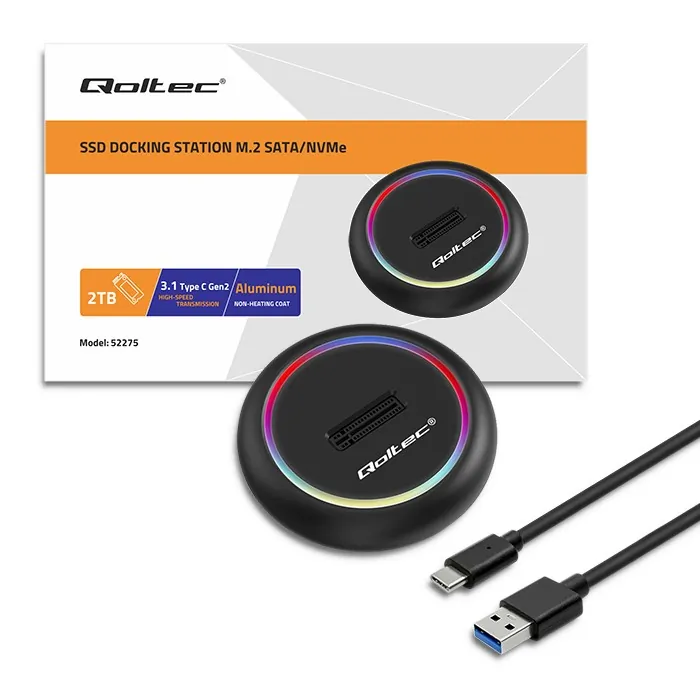 Stacja dokująca dysków Qoltec SSD M.2 NVMe SATA USB-C 2TB