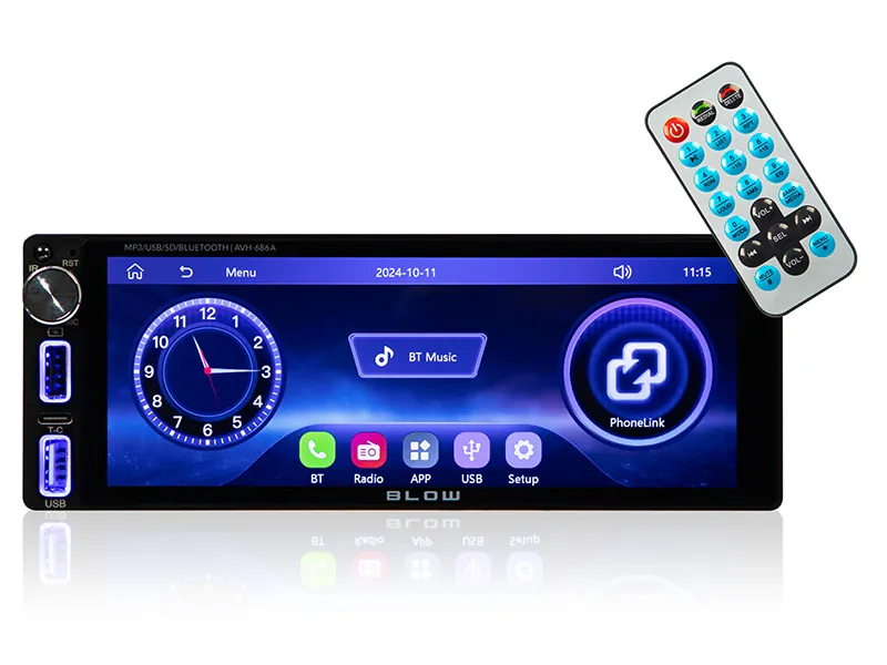 Radio samochodowe BLOW AVH-686A CarPlay AndroidAuto RDS MP3 USB SD Bluetooth