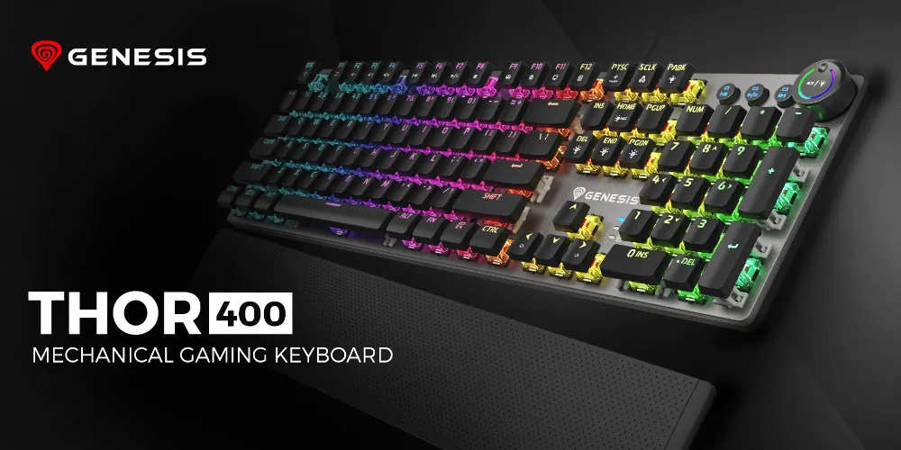 Klawiatura mechaniczna Genesis THOR 400 RGB podświetlana gamingowa dla graczy