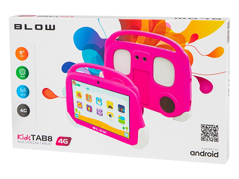 Tablet edukacyjny dla dzieci BLOW KidsTAB8 8'' 4G 4/64GB różowy + etui