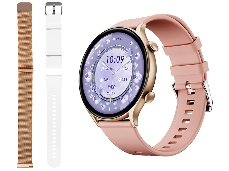 Zegarek damski smartwatch BLOW X19 z funkcją rozmowy 3 paski w zestawie