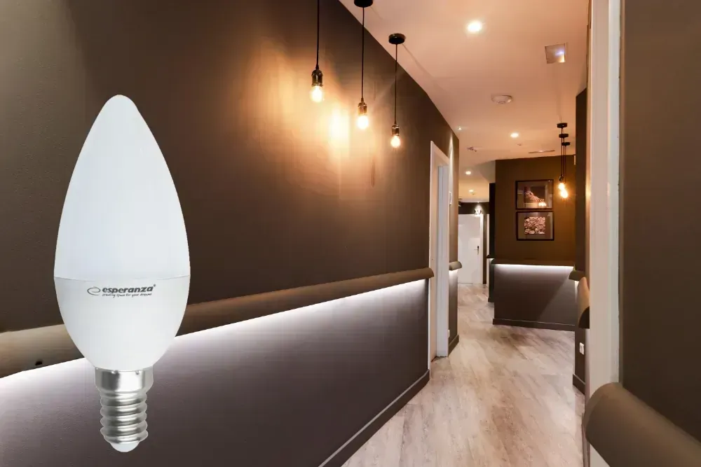 6x Żarówka LED Esperanza C37 E14 4W AC230V ciepły biały - zestaw 6 sztuk