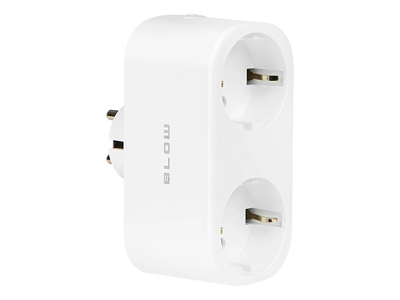 Inteligentne podwójne gniazdko rozgałęziacz 2x 230V sterowane WiFi TUYA białe