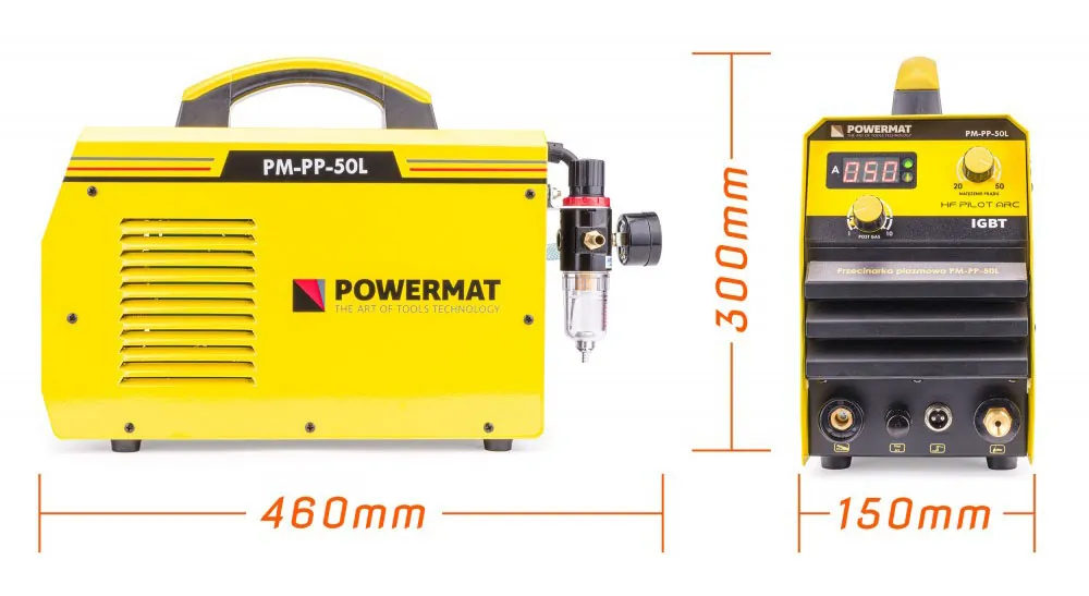 Przecinarka plazmowa 50A IGBT Powermat PPM-PP-50L zestaw